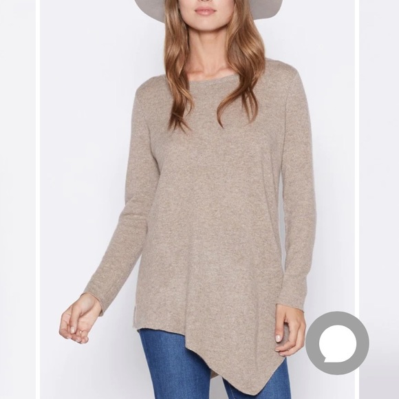 JOIE Tambrel 70% wool 30% cashmere asymmetrical heather coffee Sweater XS/S - Picture 1 of 10